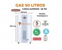 TERMOTANQUE SHERMAN MULTIGAS TPGP050MSH13 50L DE PIE CARGA SUPERIOR